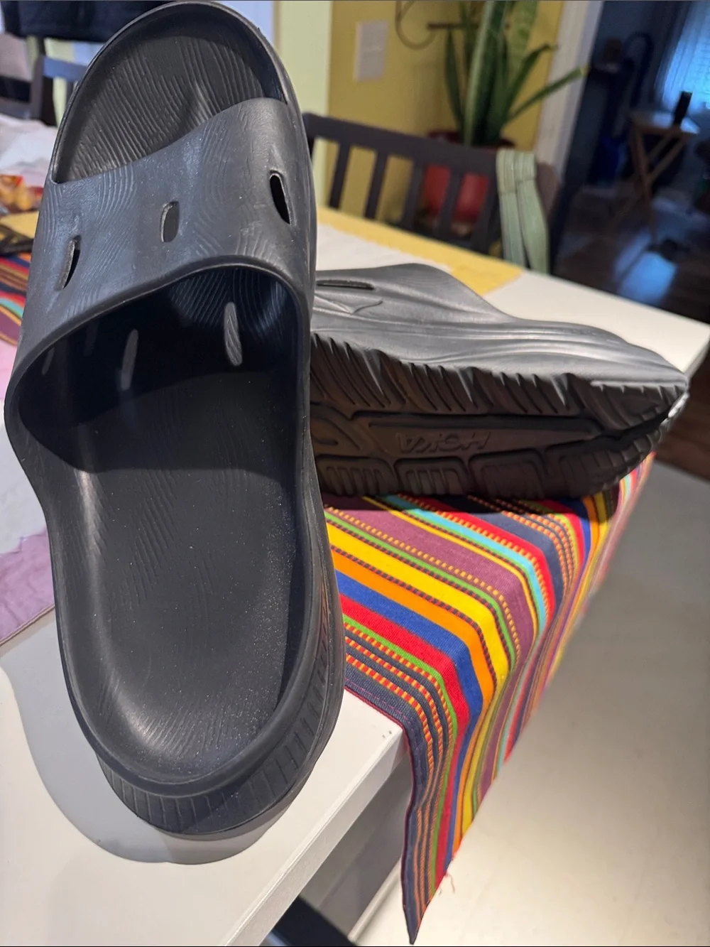 MENS new BLACK HOKA SLIDES